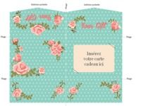 Pochette carte cadeau motif roses