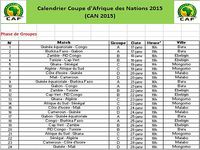 Calendrier CAN 2015