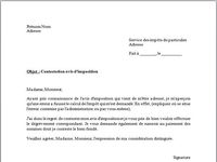 Modèle de Lettre contestation avis d'imposition