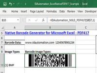 Excel PDF417 Barcode Generator