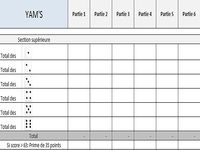 Feuille de score Yam's