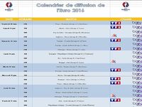 Calendrier de diffusion de l'Euro 2016