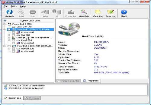 Telecharger Active@ Kill Disk - Hard Drive Eraser