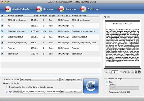 Telecharger AnyMP4 Convertisseur PDF en PNG pour Mac Gratuit