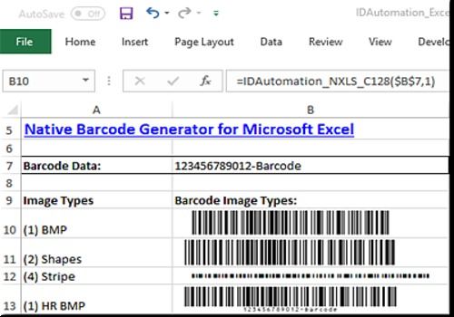 Telecharger Excel Linear + 2D Barcode Generator