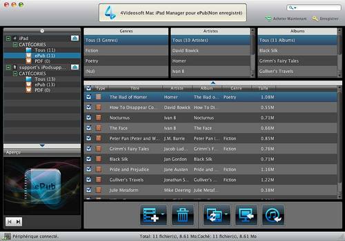 Telecharger 4Videosoft Mac iPad Manager pour ePub