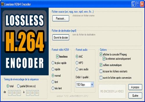 Telecharger Lossless H.264 Encoder