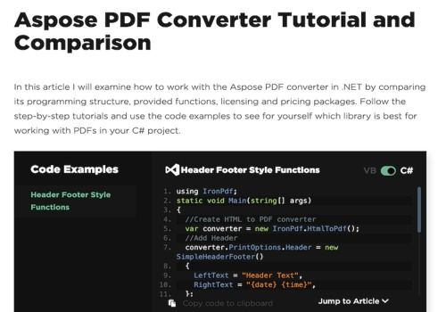 Telecharger Aspose PDF Converter Tutorial