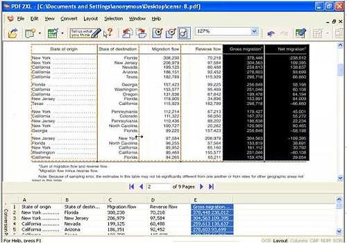 Telecharger PDF2XL conversion PDF XLS Excel