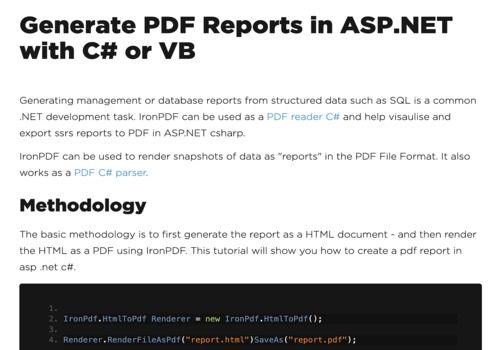 Telecharger CSharp PDF Reports