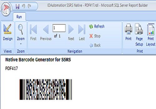 Telecharger SSRS PDF417 Barcode Generator