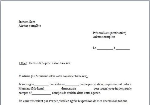 lettre modèle procuration générale pdf
