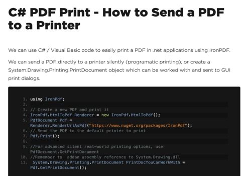 Telecharger C# Print PDF