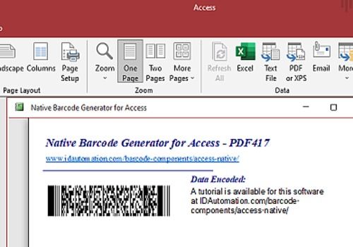 Telecharger Access PDF417 Barcode Generator