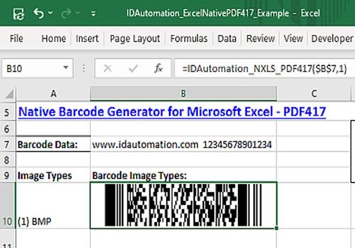 Telecharger Excel PDF417 Barcode Generator