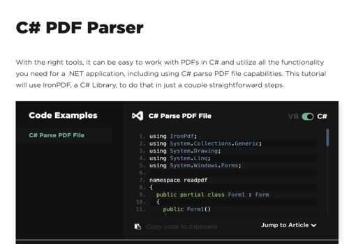 Telecharger C# PDF Parser