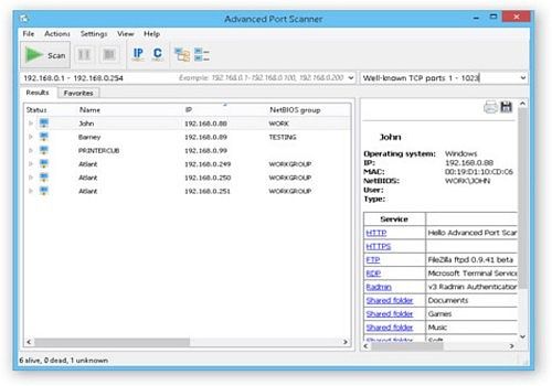 Telecharger Advanced Port Scanner 2.4.2750