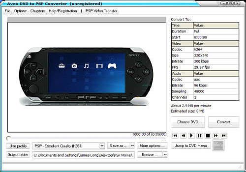 Telecharger Avex DVD to PSP Converter