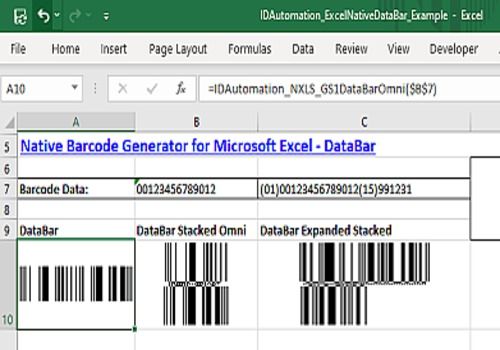 Telecharger Excel GS1 DataBar Barcode Generator