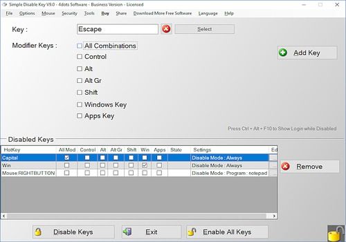 Telecharger Simple Disable Key