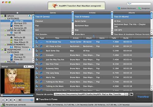 Telecharger AnyMP4 Transfert iPad-Mac