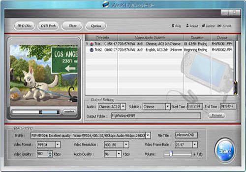 Telecharger WinX Free DVD to PSP Ripper